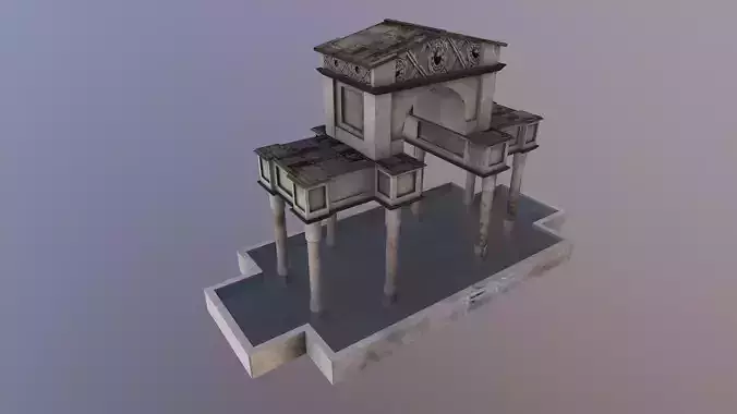 Low Poly Ornamental Pool Low-poly 3D model
