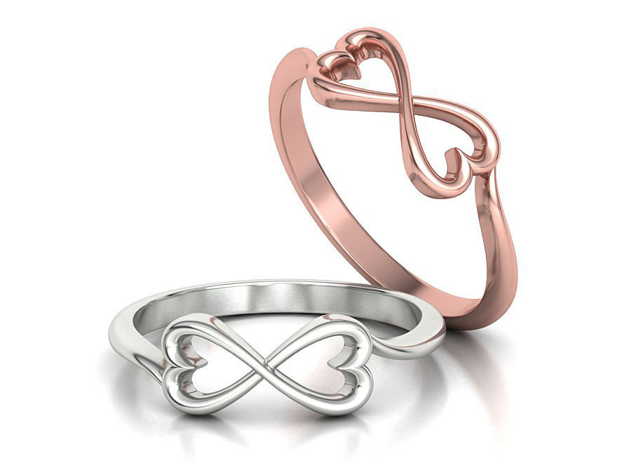 Infinity  Love Hearts Ring printable 3dmodel  3D print model_2
