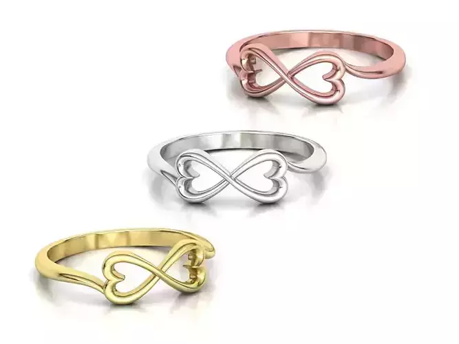 Infinity  Love Hearts Ring printable 3dmodel  3D print model
