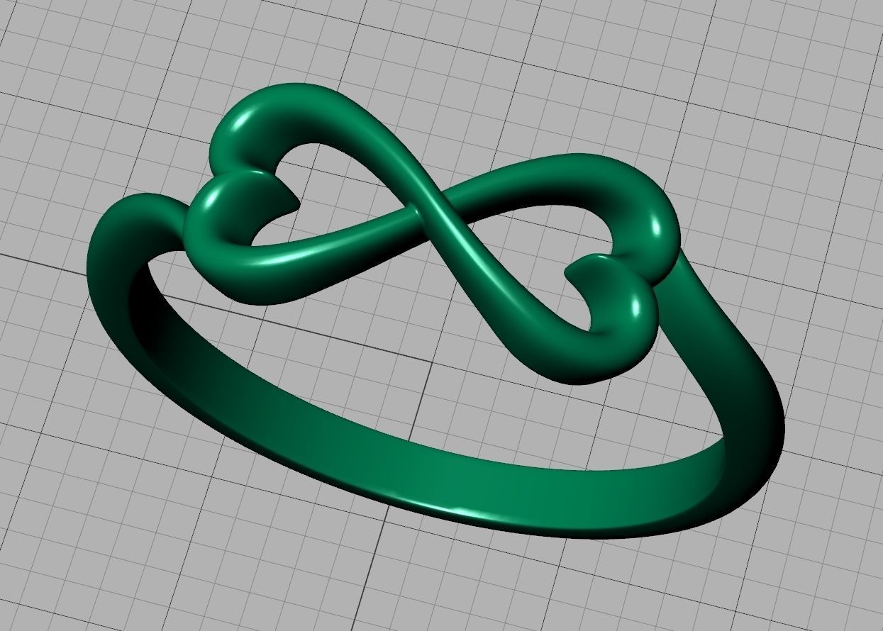 Infinity  Love Hearts Ring printable 3dmodel  3D print model_16