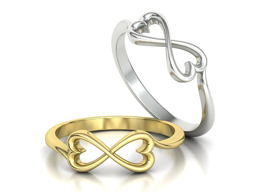 Infinity  Love Hearts Ring printable 3dmodel  3D print model_1