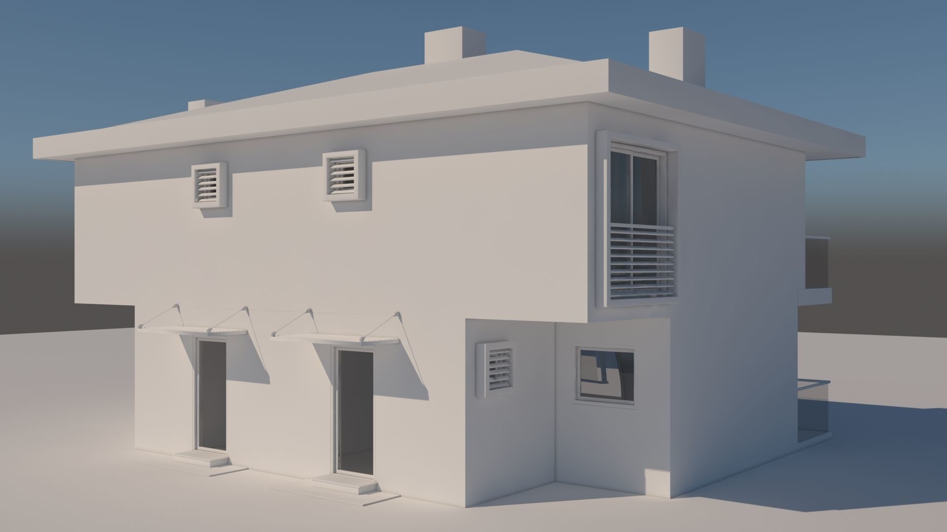 Modern Summer House 3D model_2