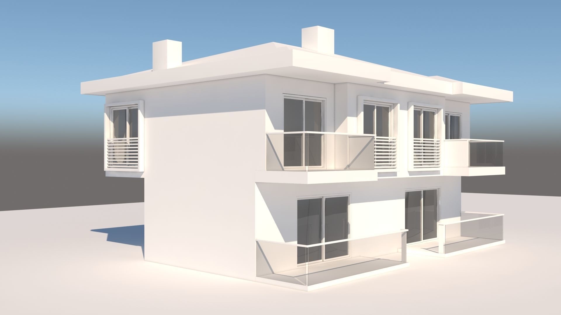 Modern Summer House 3D model_1