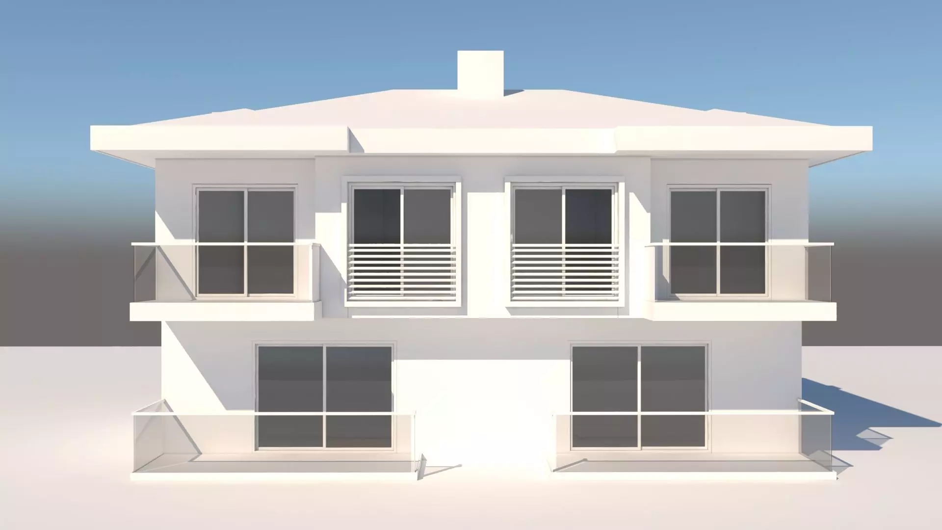 Modern Summer House 3D model_0