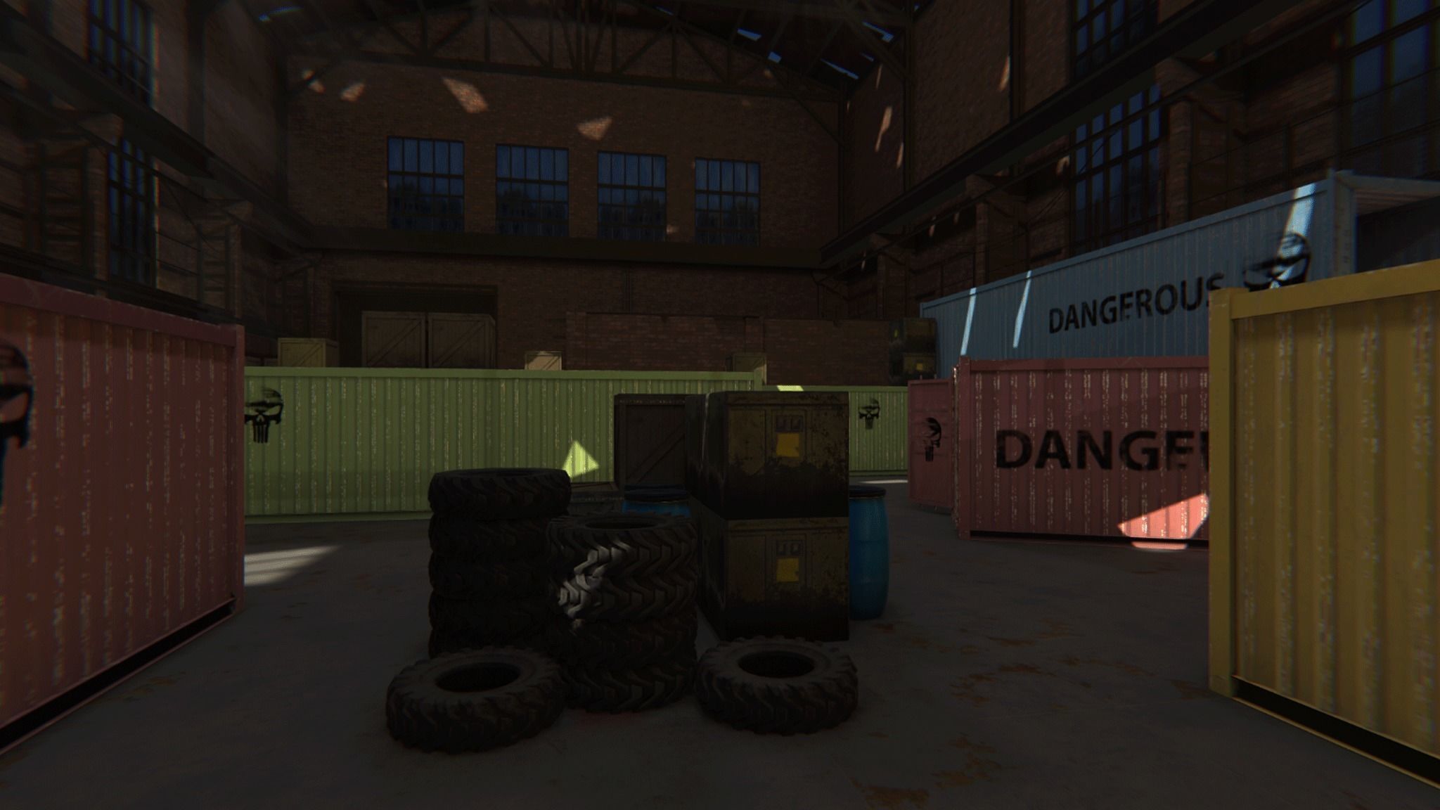 FPS Hangar - tournament map Low-poly 3D model_1