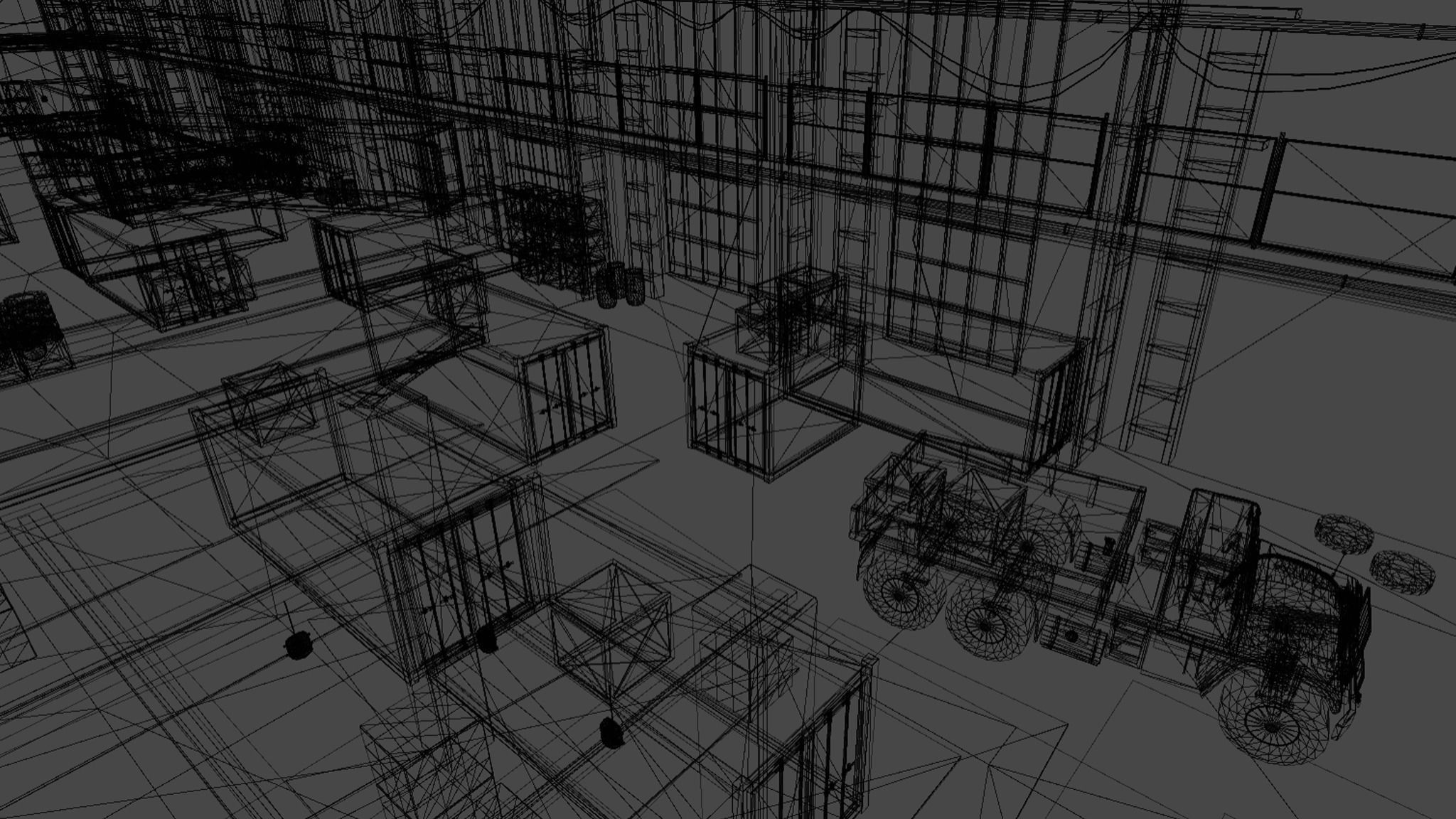 FPS Hangar - tournament map Low-poly 3D model_13