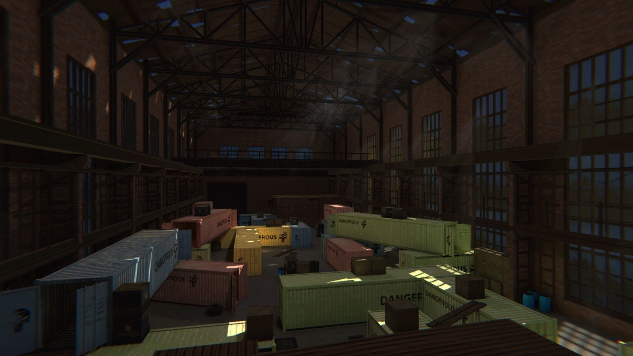 FPS Hangar - tournament map Low-poly 3D model_6
