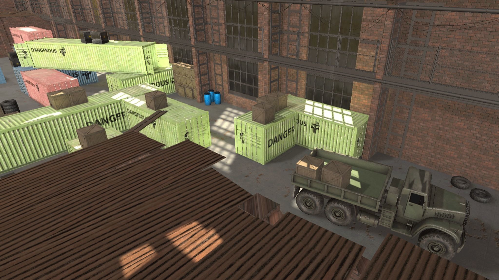 FPS Hangar - tournament map Low-poly 3D model_3