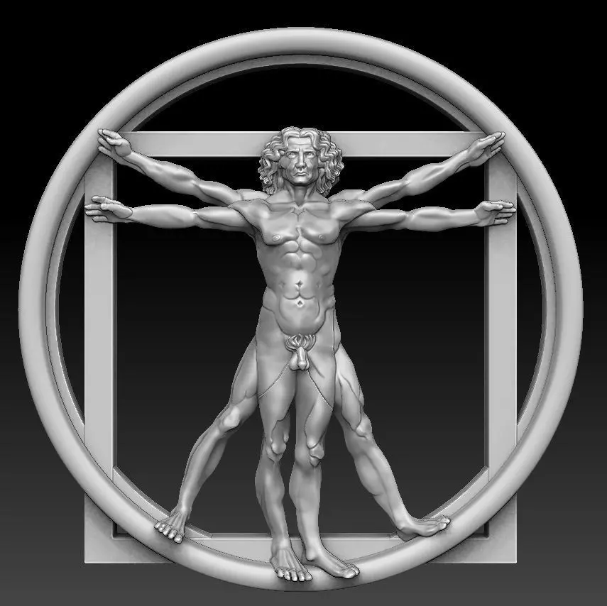 Vitruvian man 3D print model_0