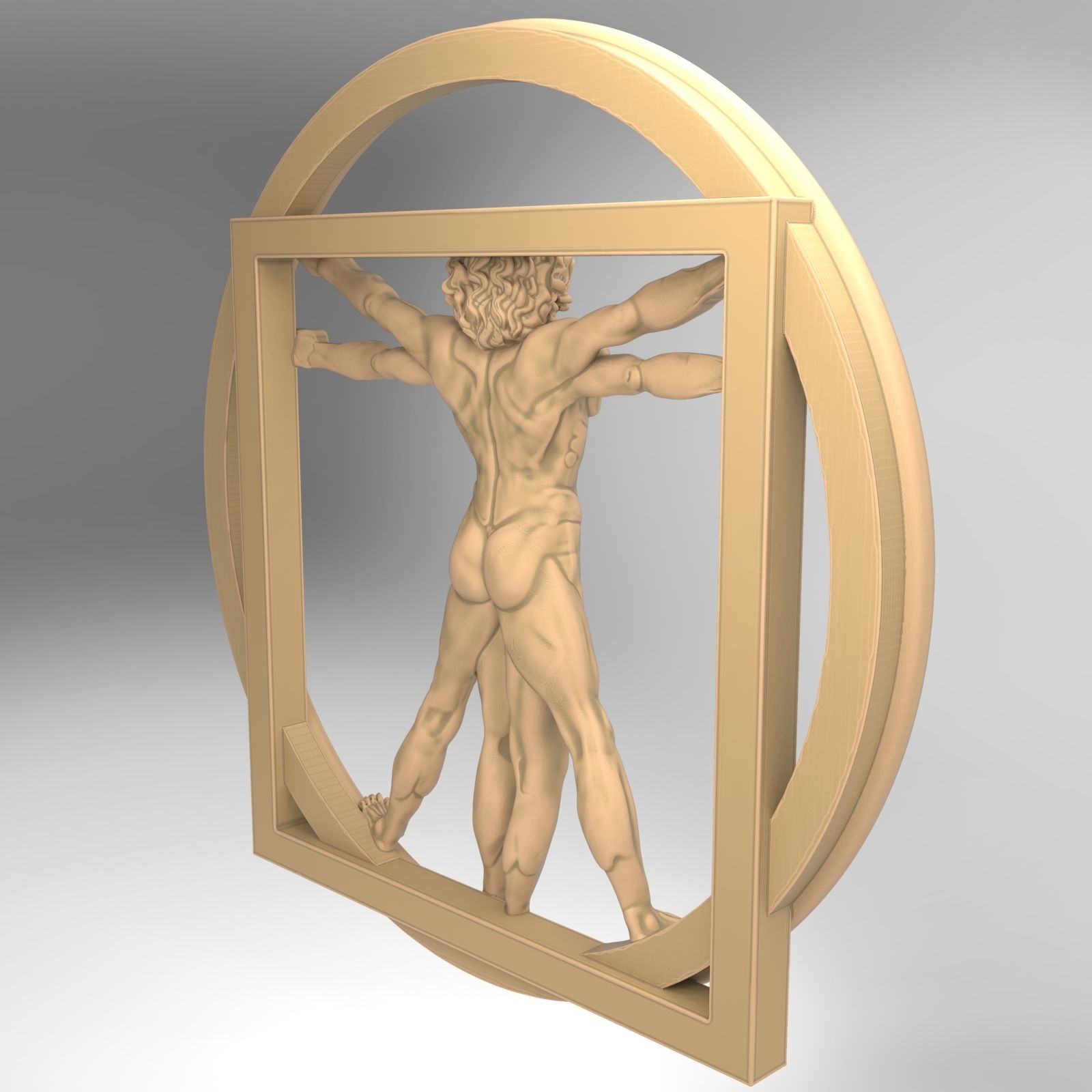 Vitruvian man 3D print model_4