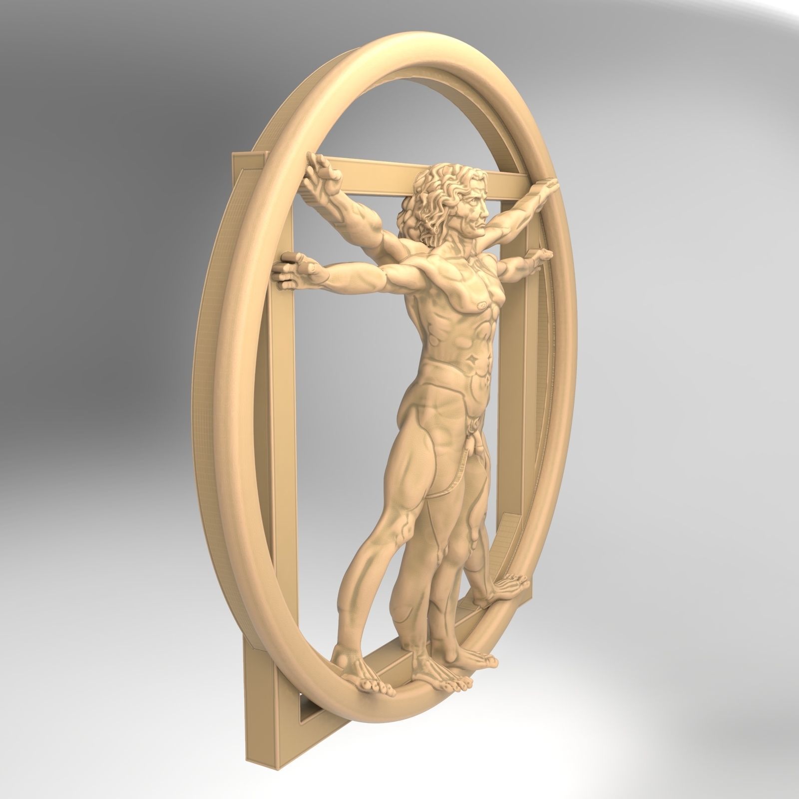 Vitruvian man 3D print model_3