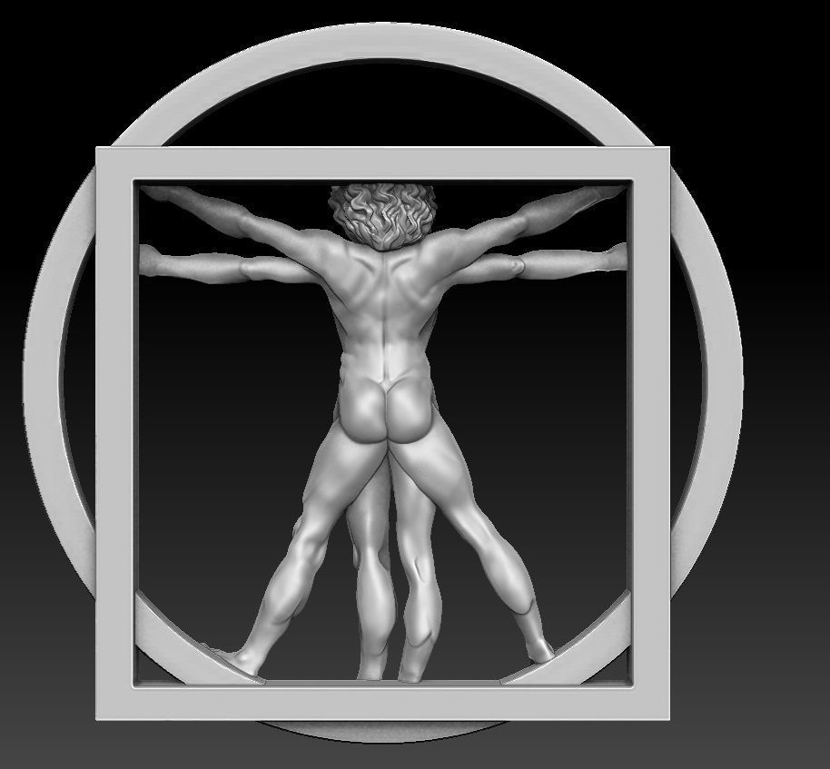 Vitruvian man 3D print model_1