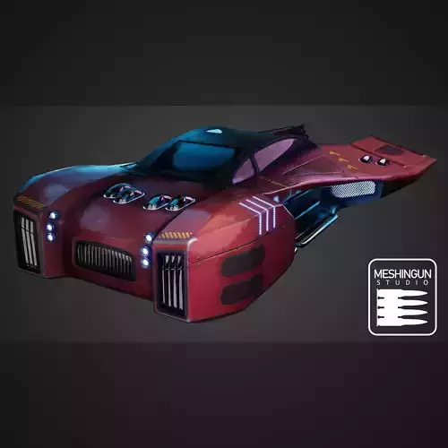 Cyber Hover Vehicle - Game Ready - 3D Model - PBR Texture Low-poly 3D model