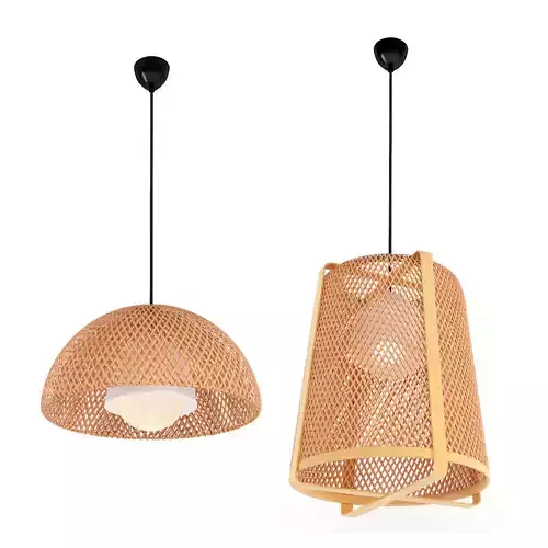 2 SINNERLIG Woven pendant lamp by PBR Materials Low-poly 3D model