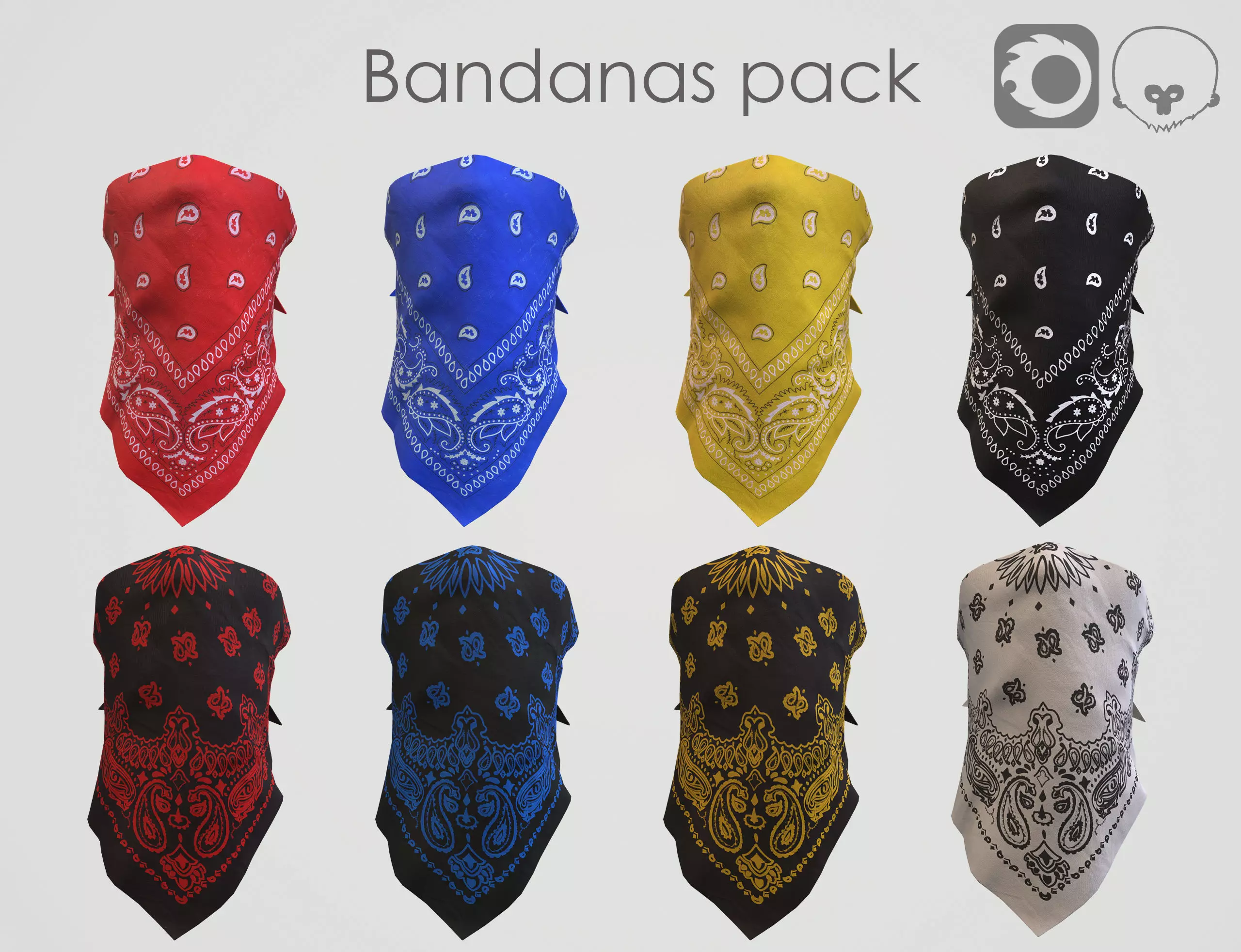 Bandanas pack 3D Model Collection_0