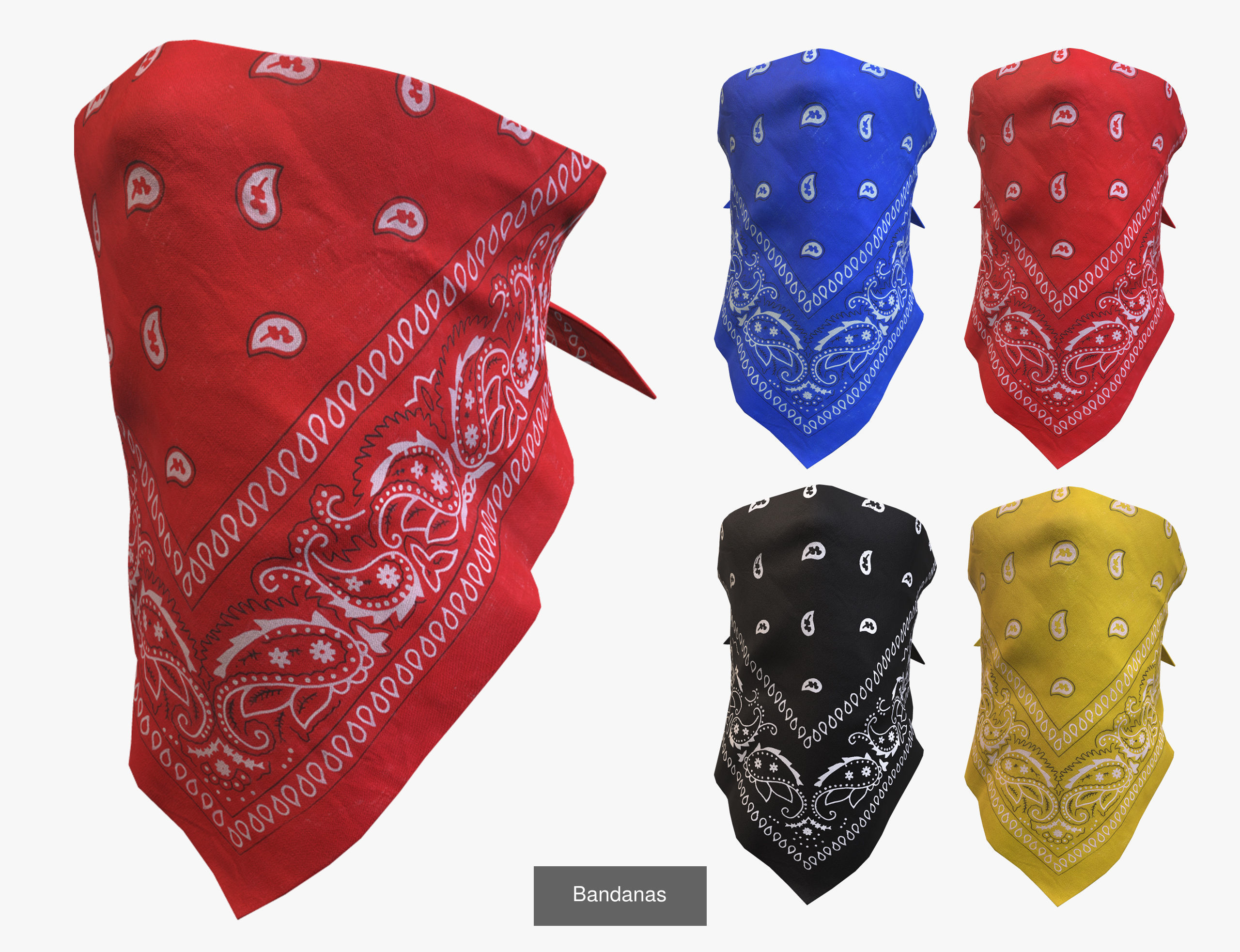 Bandanas pack 3D Model Collection_1