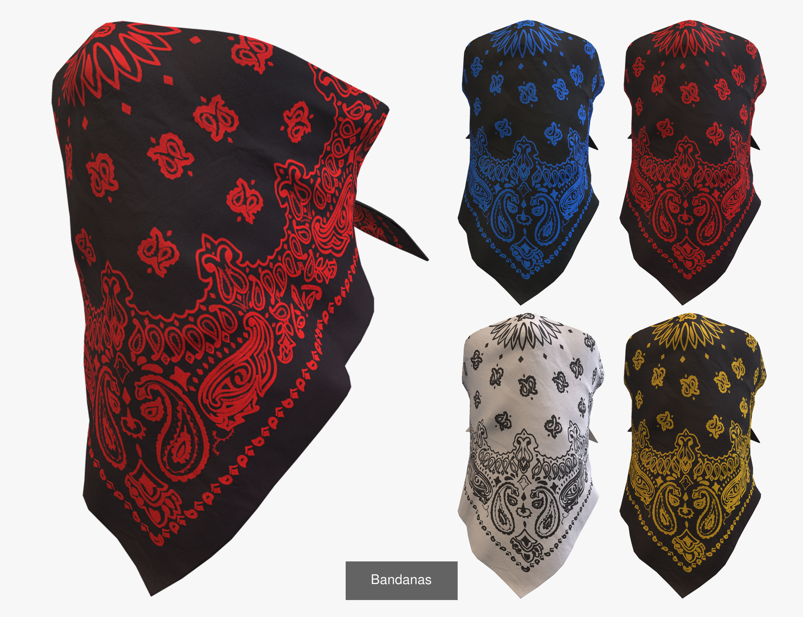 Bandanas pack 3D Model Collection_2
