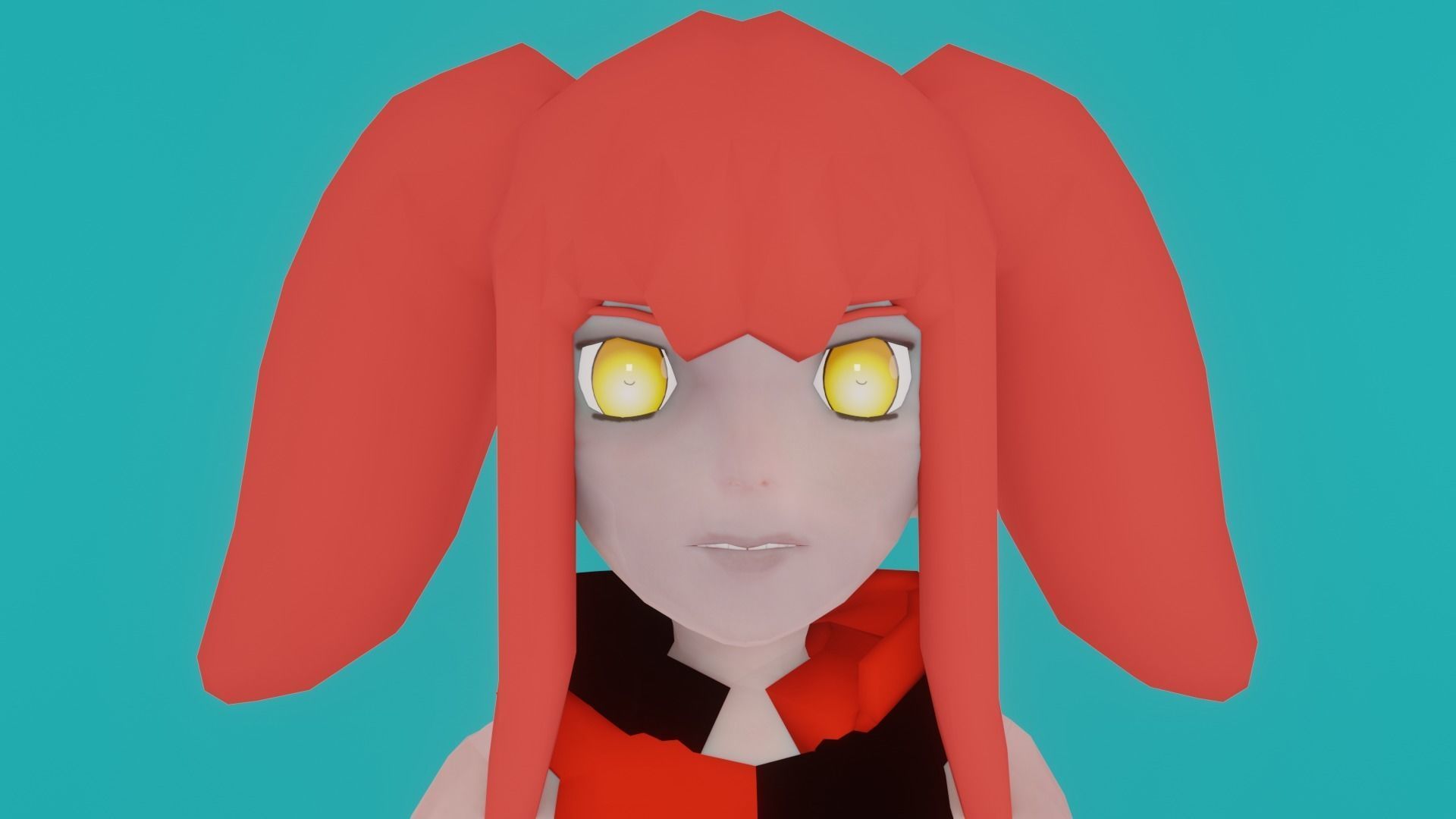 Female Anime OC Ren Low-poly 3D model_15