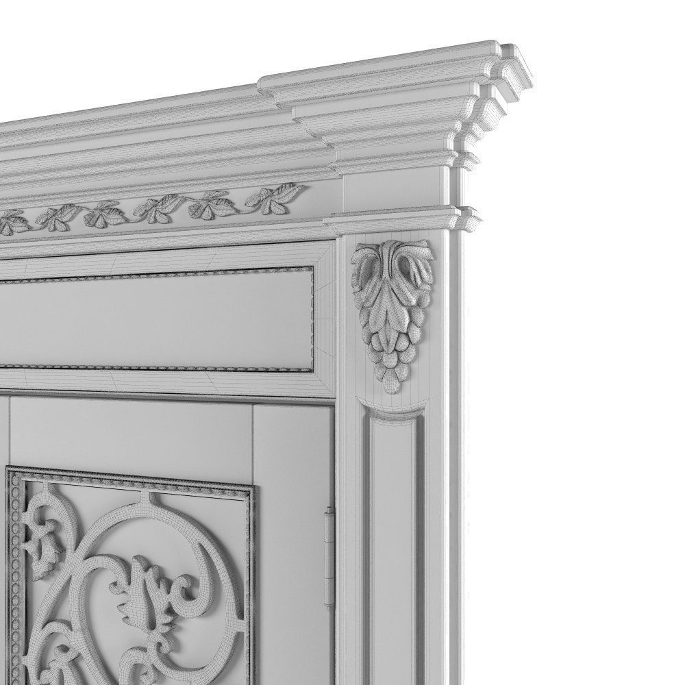 wood door Bakokko double-wing 3D model_3