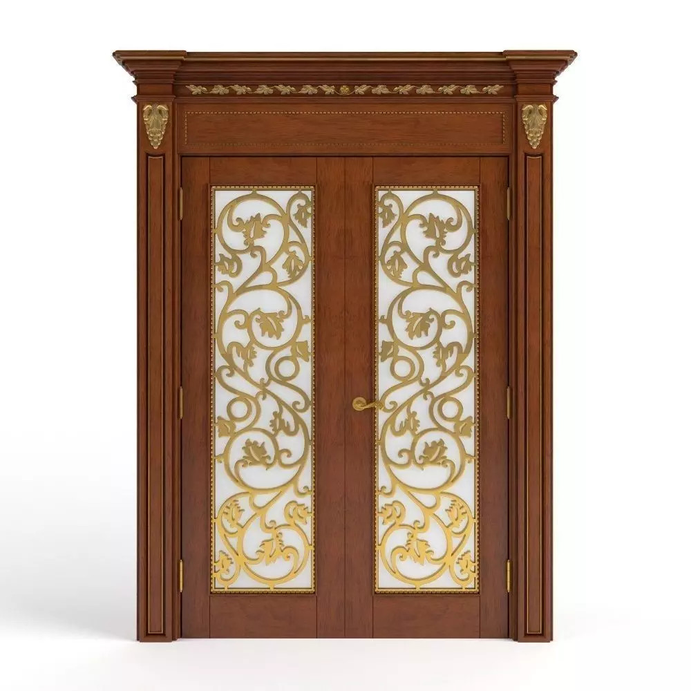 wood door Bakokko double-wing 3D model_0