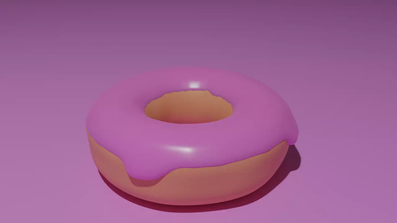 Donut Low-poly 3D model_0