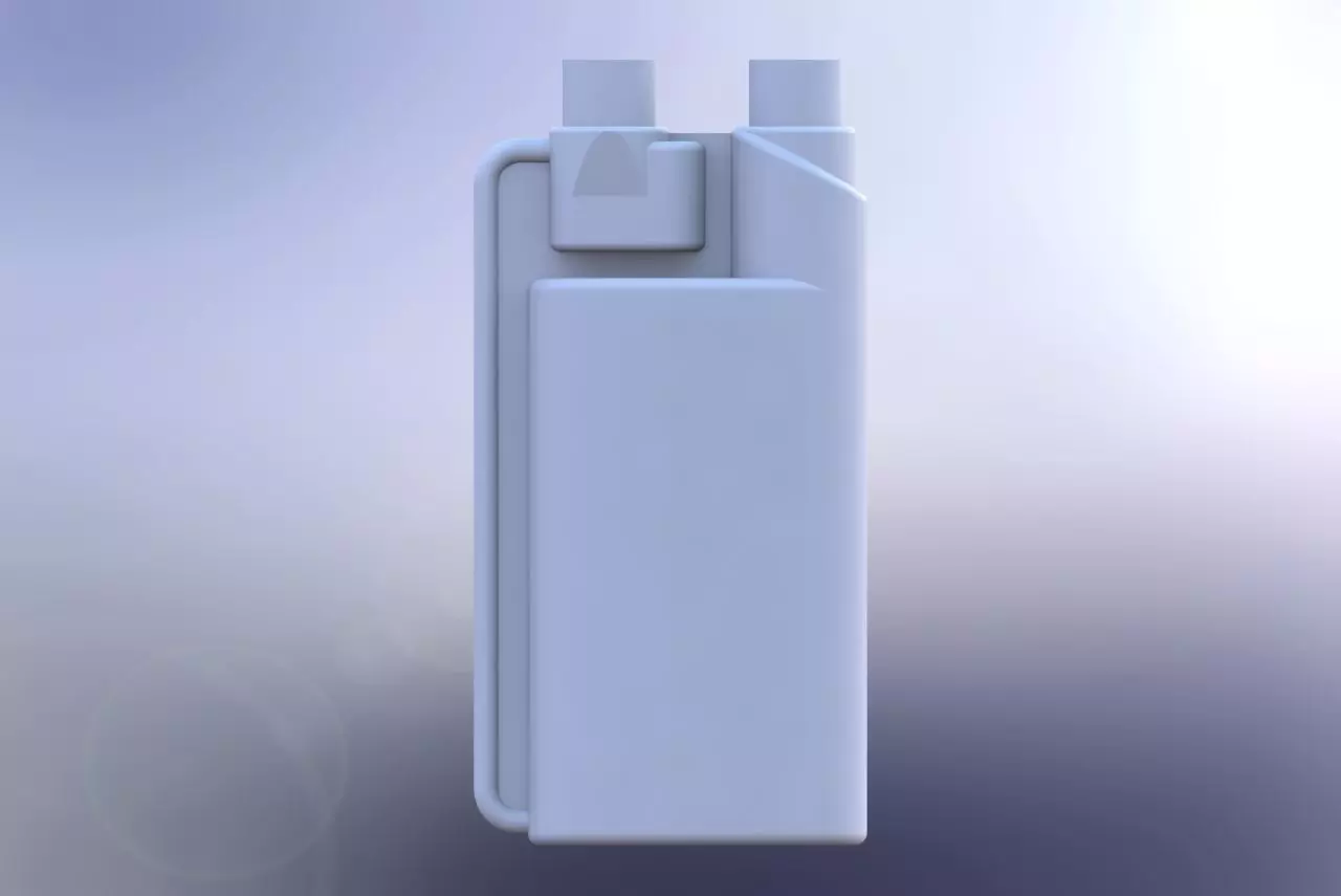 500ml bottle with 50 ml scale cup together Low-poly 3D model_0