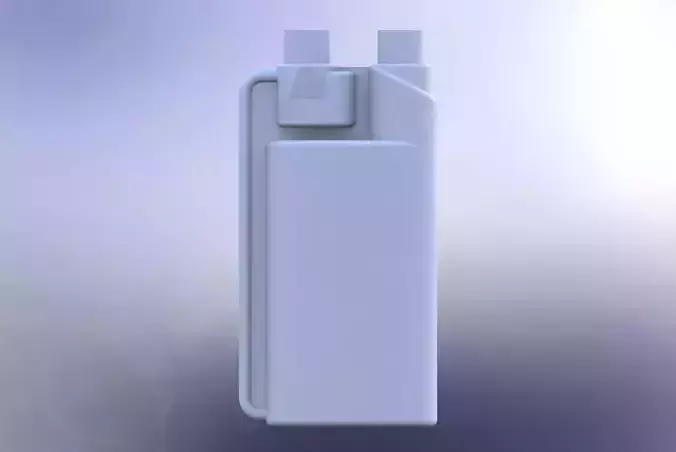 500ml bottle with 50 ml scale cup together Low-poly 3D model