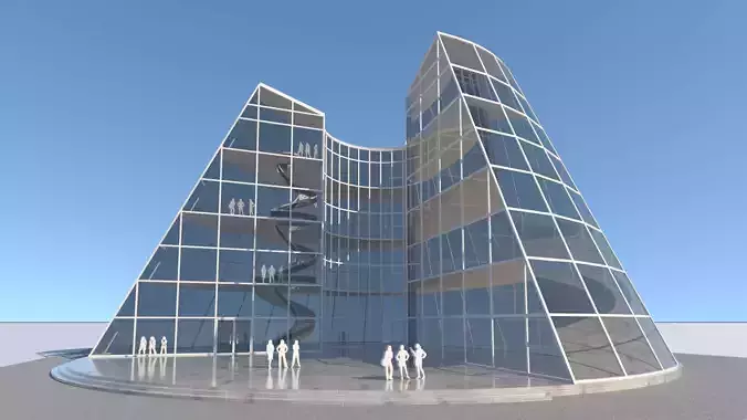 future building 2 exterior-interior 3D model future building 2 exterior-interior 3D model