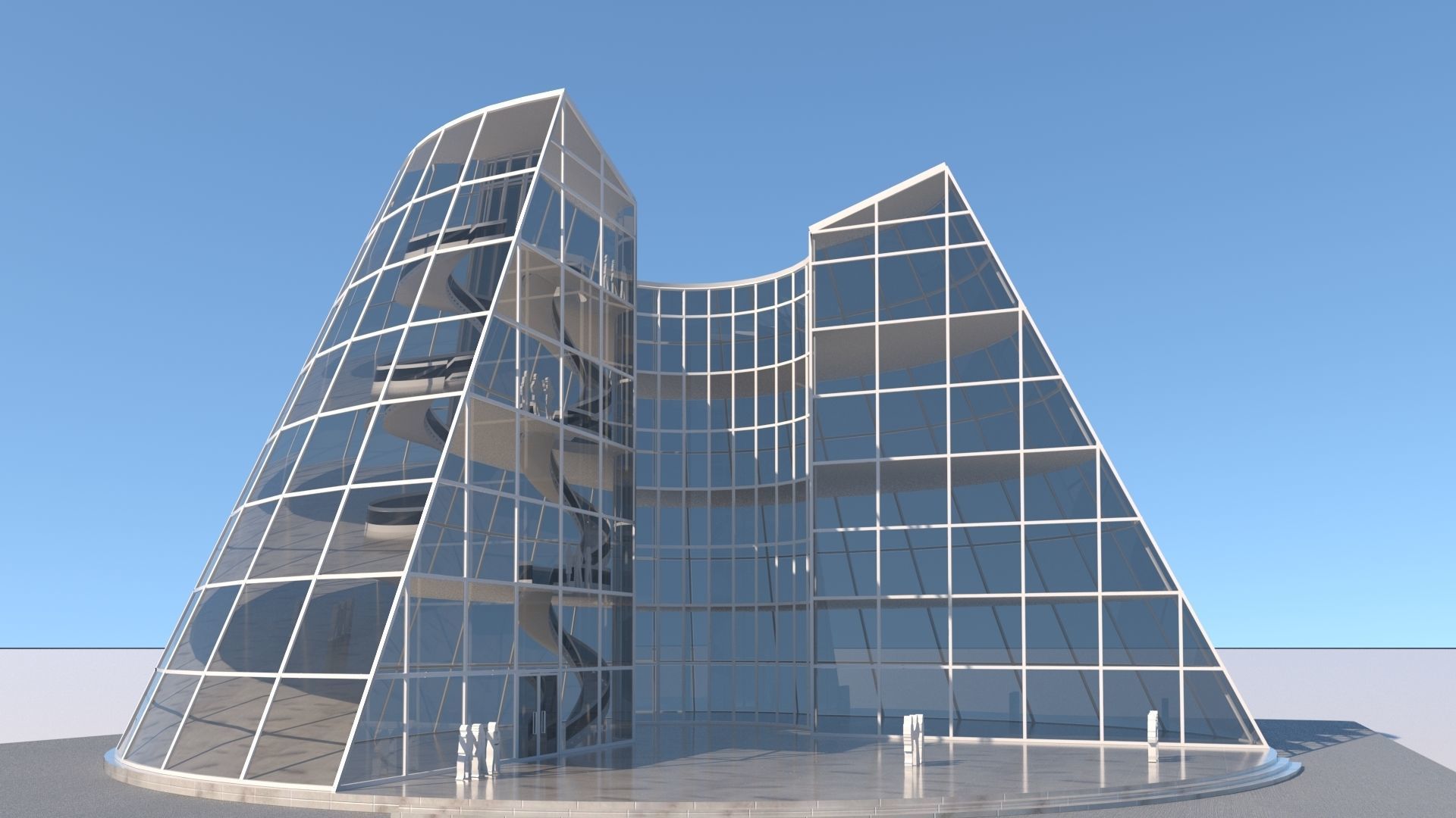 future building 2 exterior-interior 3D model_1