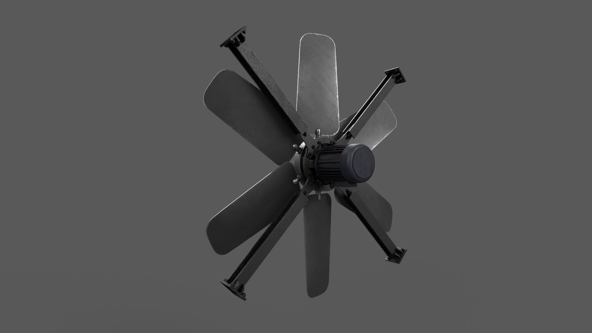 Industrial fan Low-poly 3D model_10