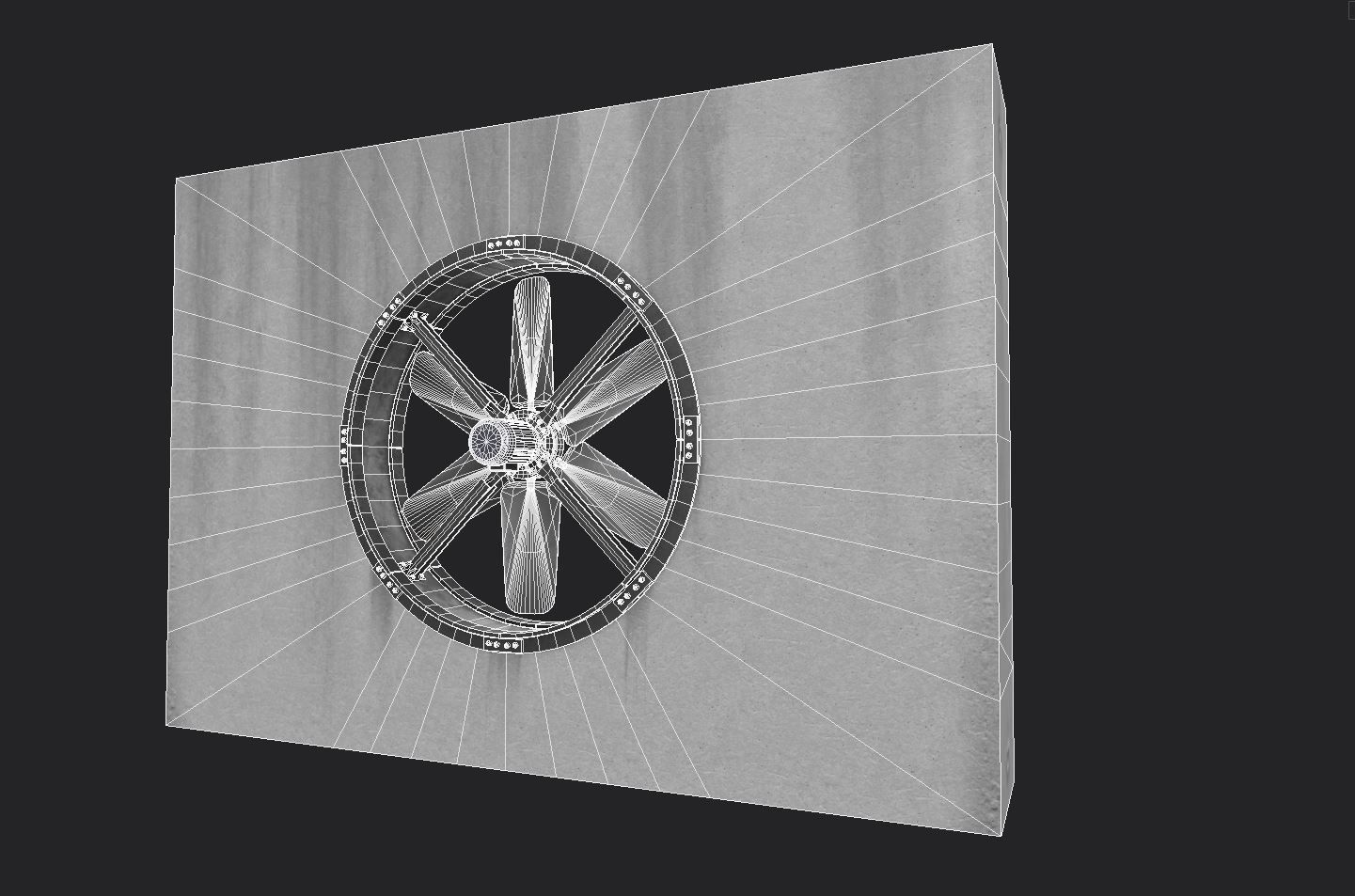 Industrial fan Low-poly 3D model_11