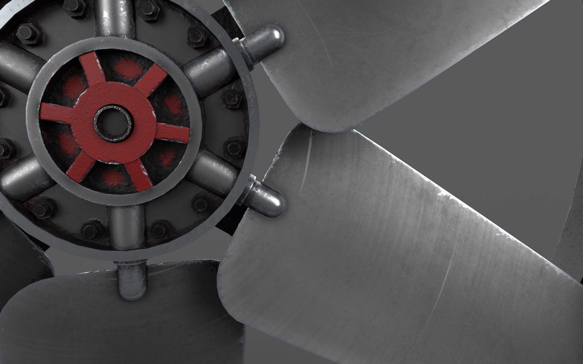 Industrial fan Low-poly 3D model_7