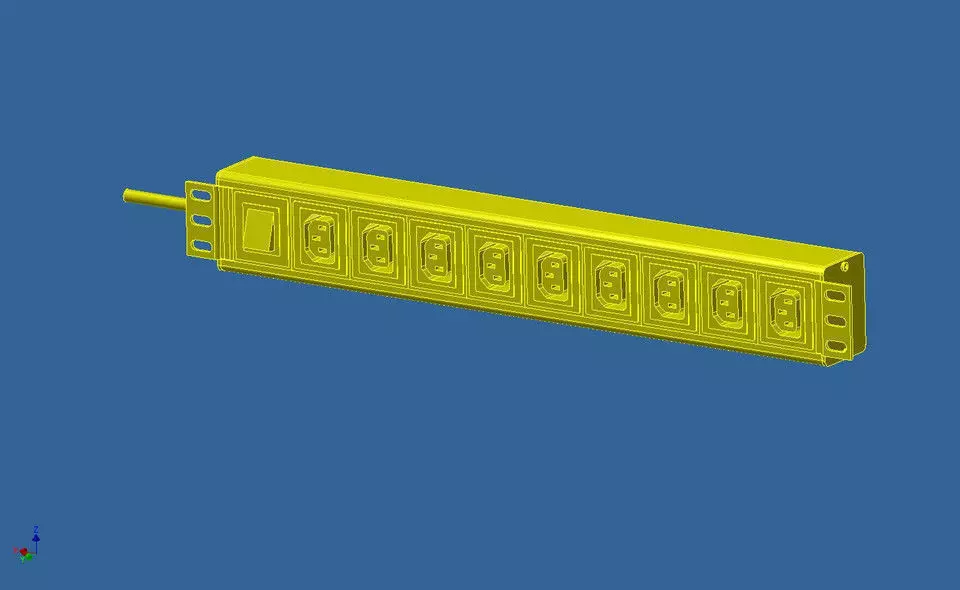 19 inch Rack Mount Power Panel Free 3D model_0