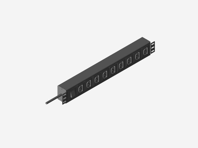 19 inch Rack Mount Power Panel Free 3D model_3