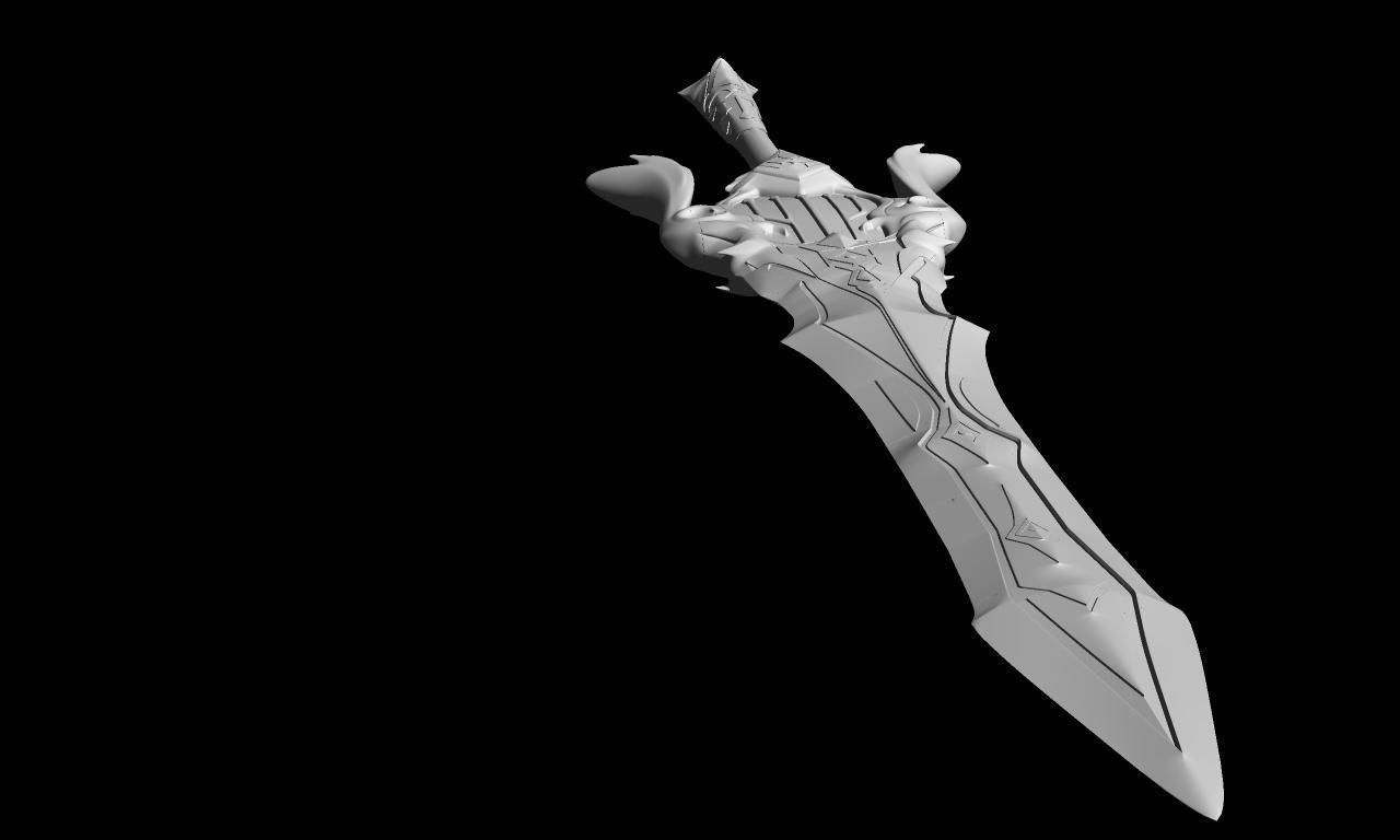 Genshin Impact  Song of Broken Pines Eula Sword 3D print model_3