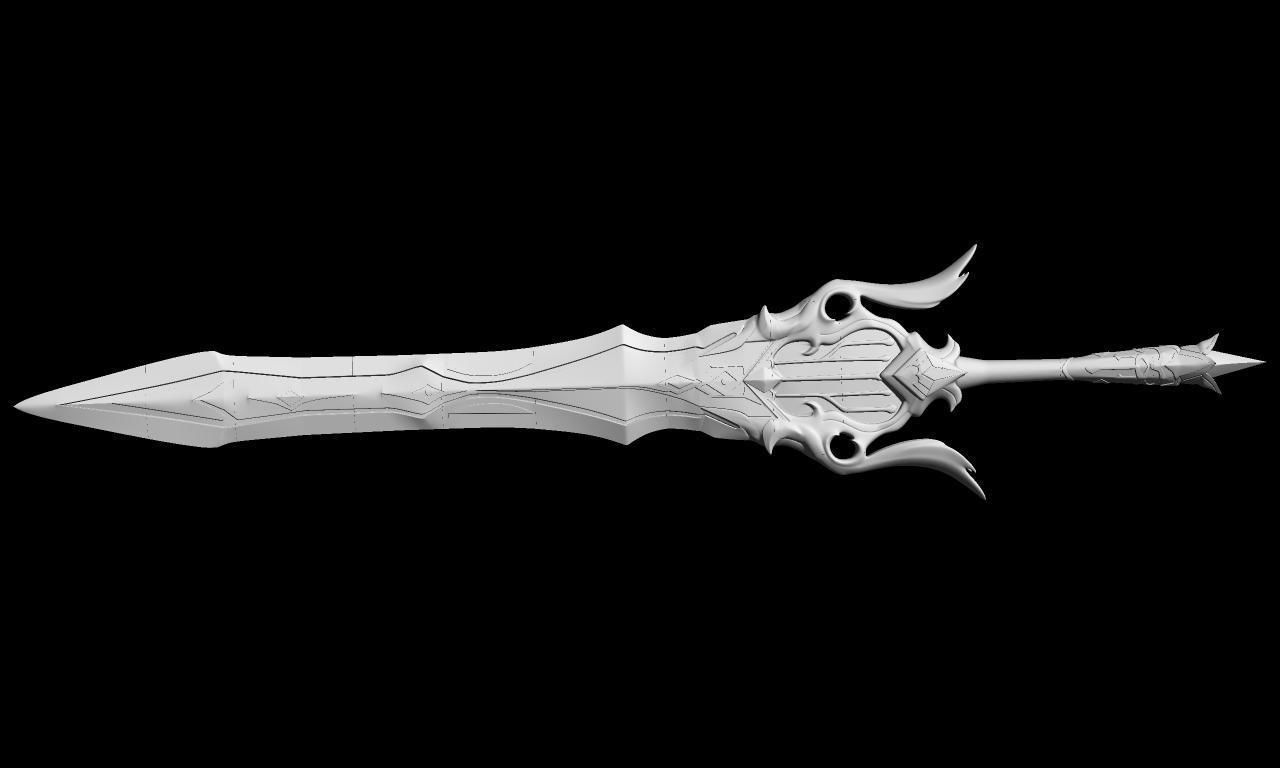 Genshin Impact  Song of Broken Pines Eula Sword 3D print model_1