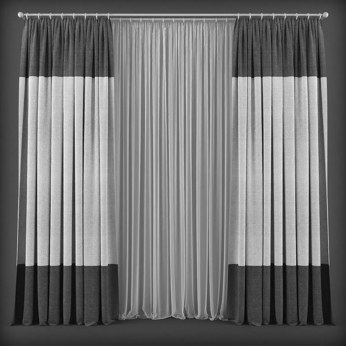 Curtain 3D model 134 Low-poly 3D model_0