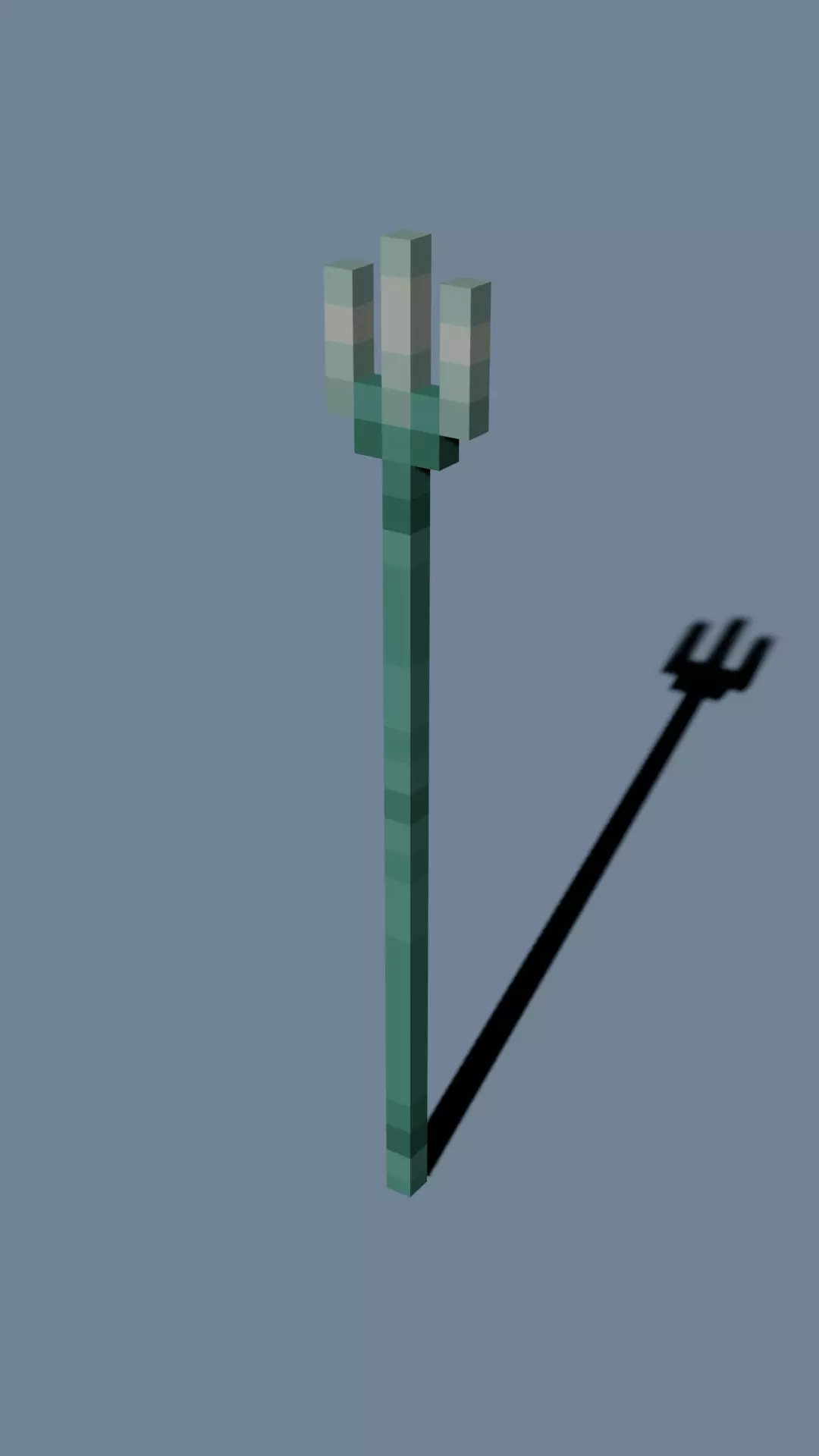 Trident from Minecraft Free low-poly 3D model_0