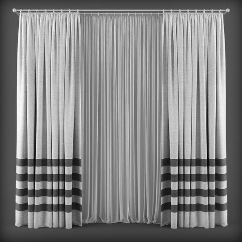 Curtain 3D model 135 Low-poly 3D model