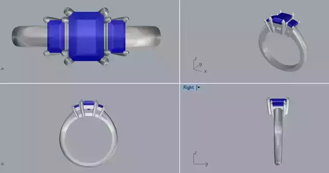 Sterling Silver Octagon Ring Jewelry