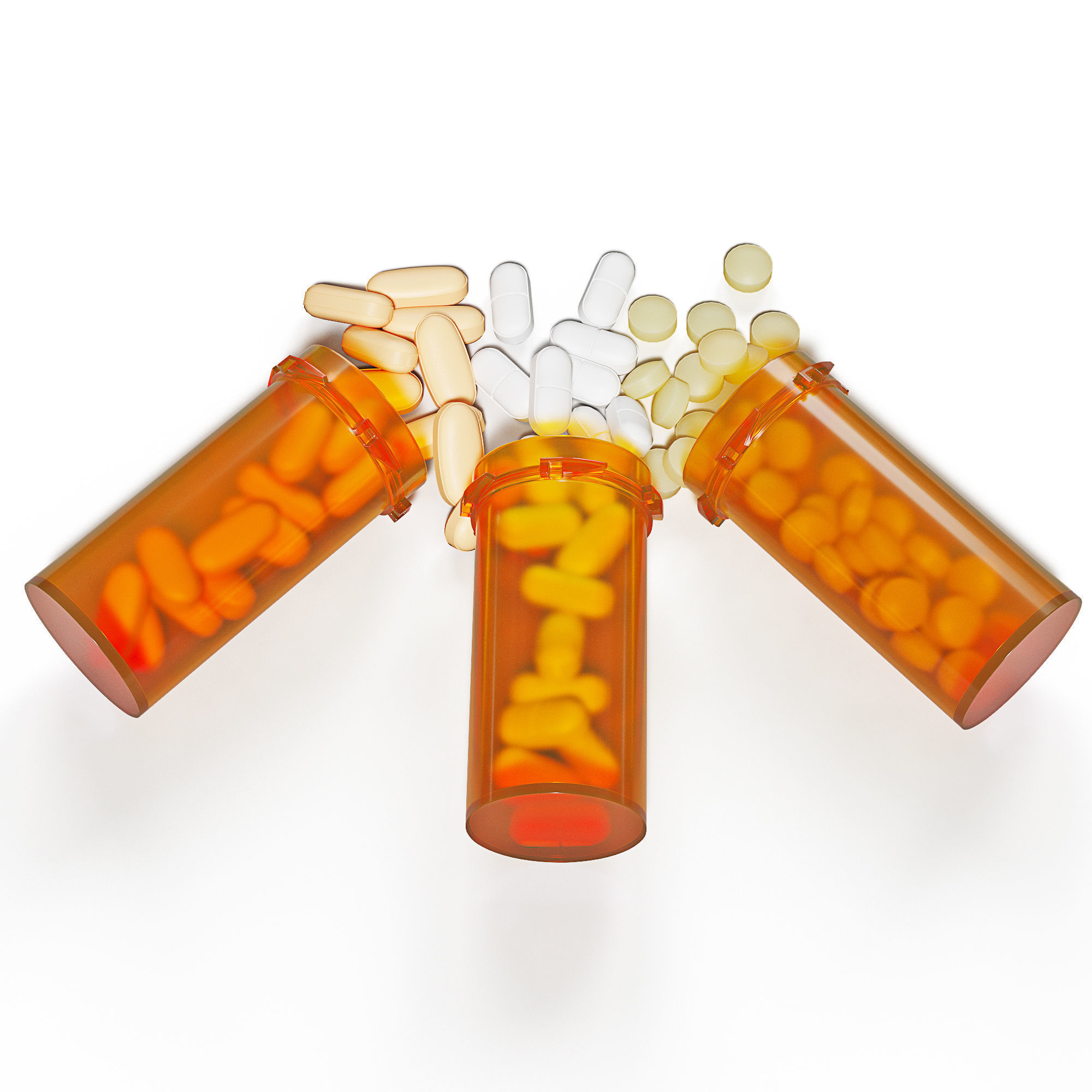 Pills set 2 in pill bottle 3D model_3