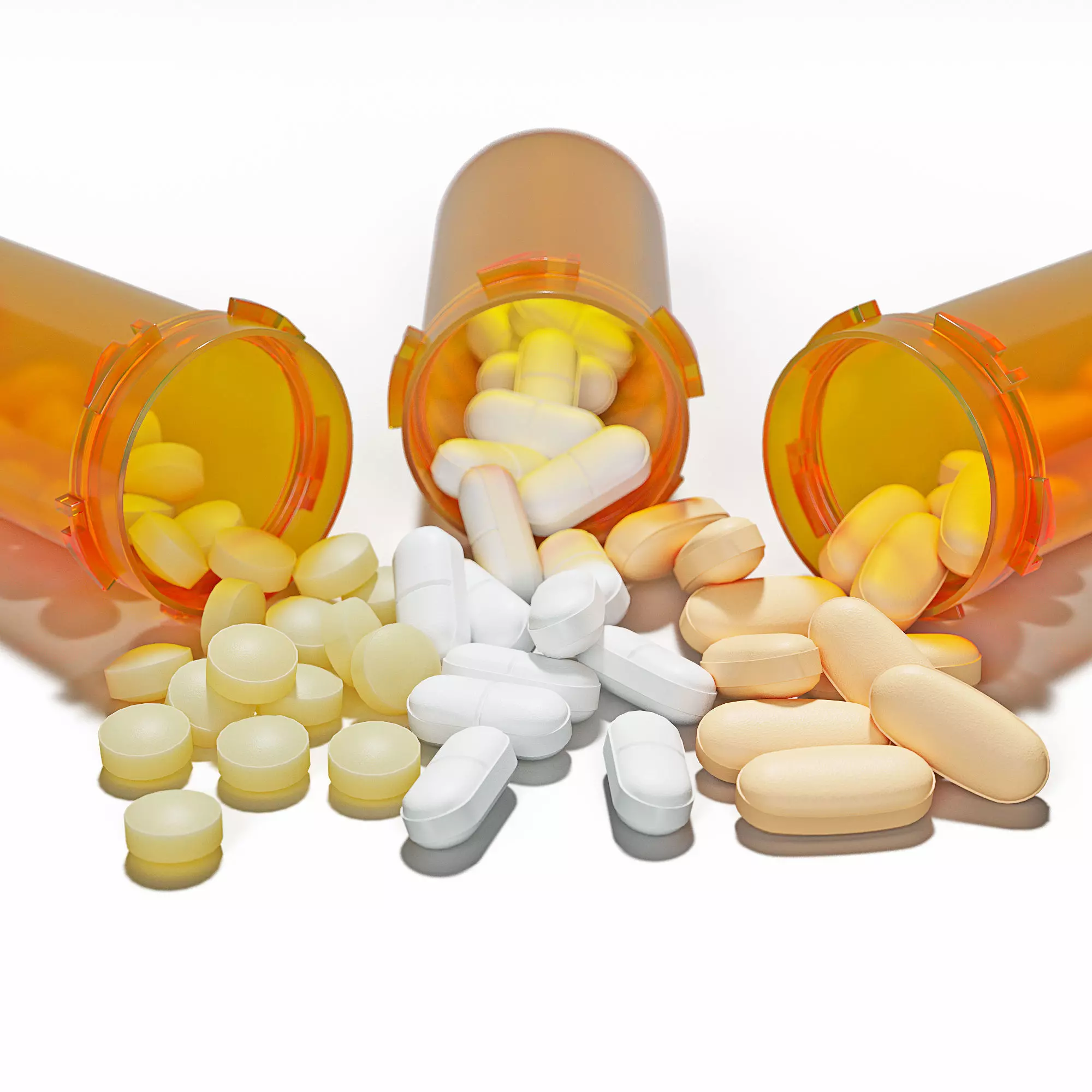 Pills set 2 in pill bottle 3D model_0