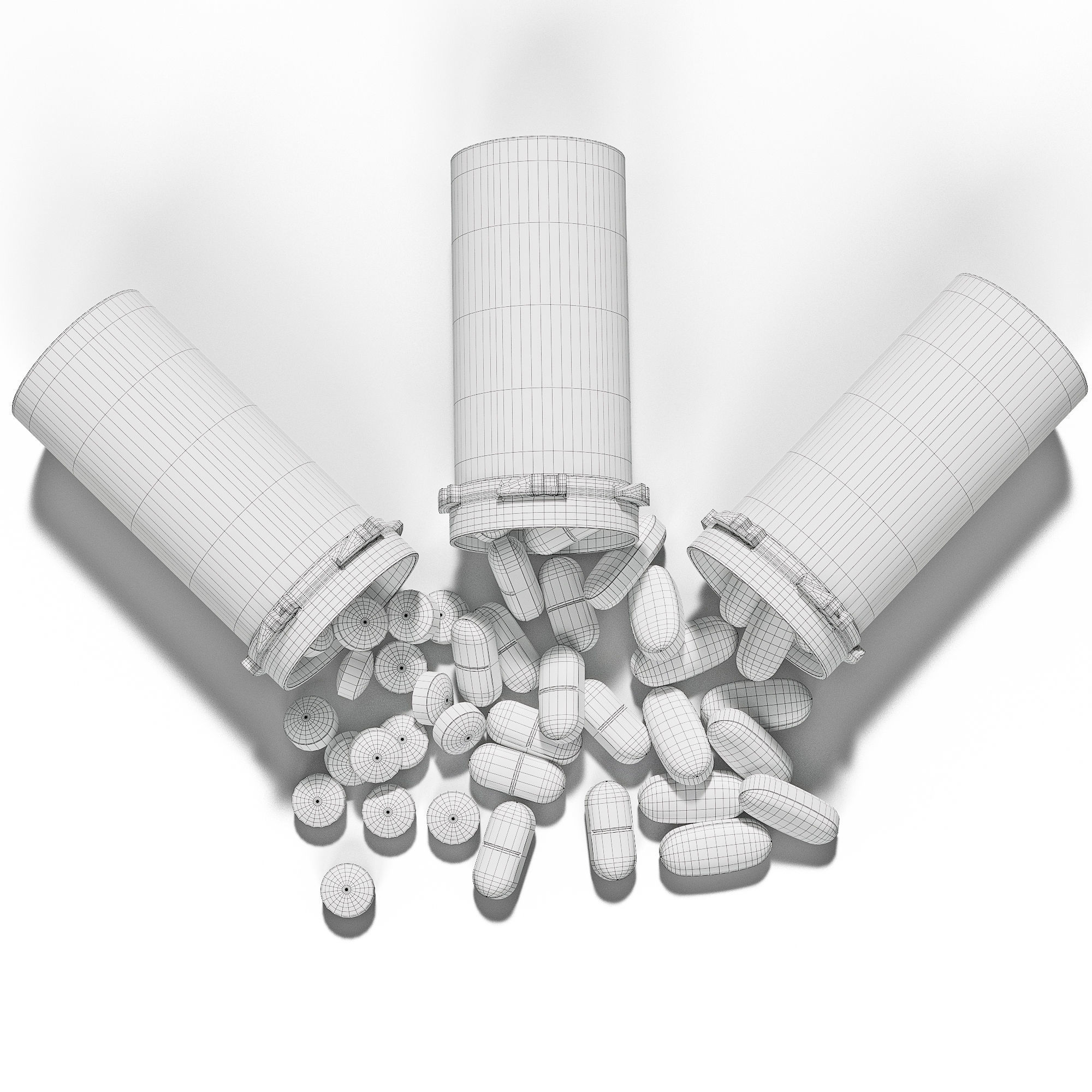 Pills set 2 in pill bottle 3D model_4