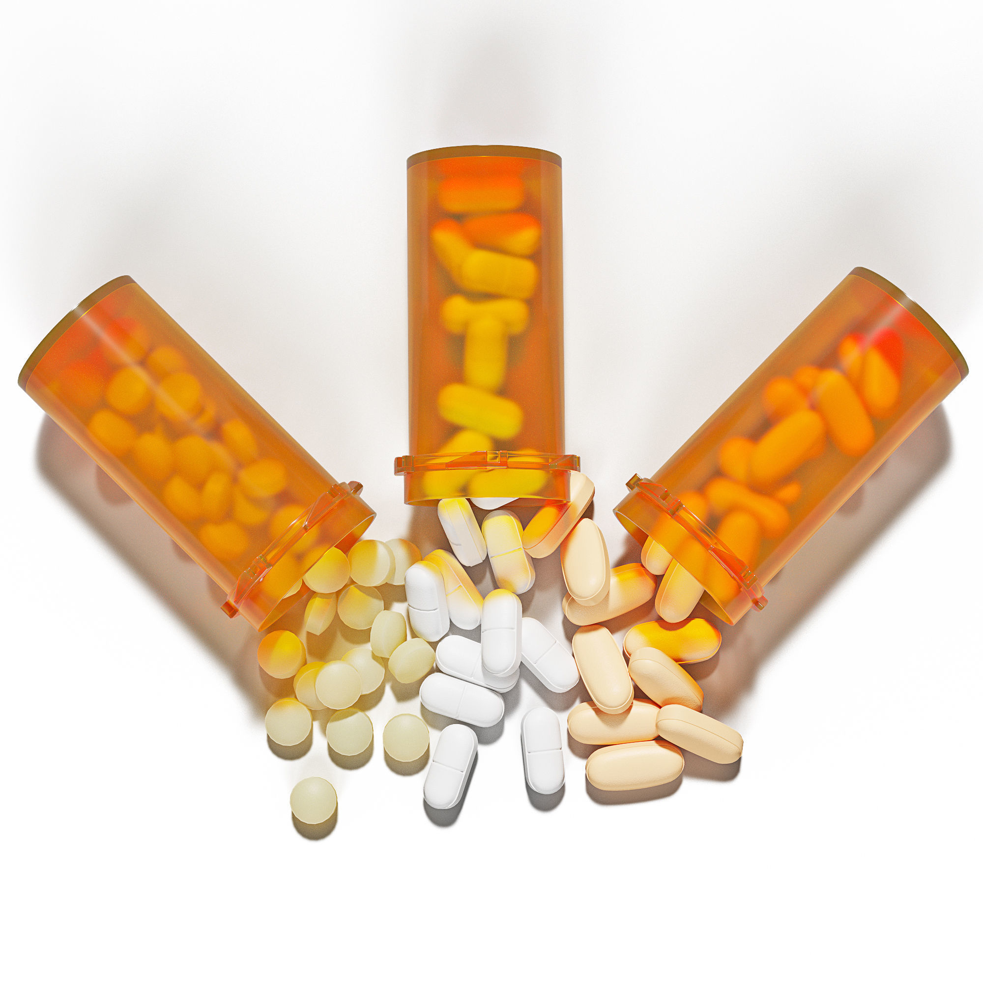 Pills set 2 in pill bottle 3D model_1
