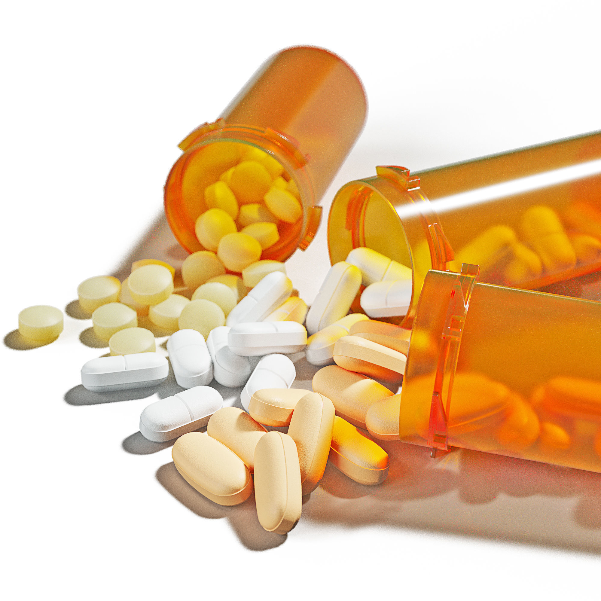 Pills set 2 in pill bottle 3D model_2