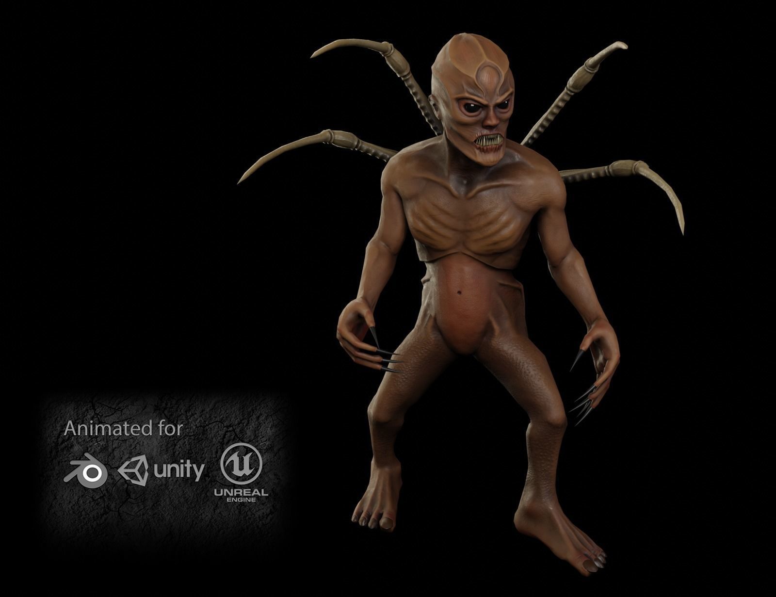 Alien Sorcerer Low-poly 3D model