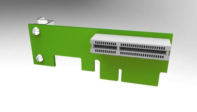 PCI-E x4 Riser Board Free 3D model