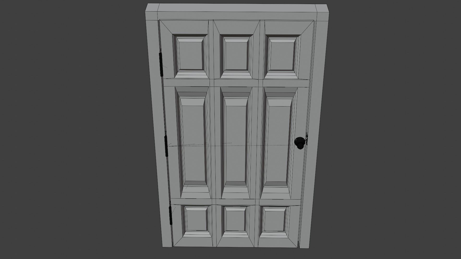 Simple Wooden door with animated 3D model_11
