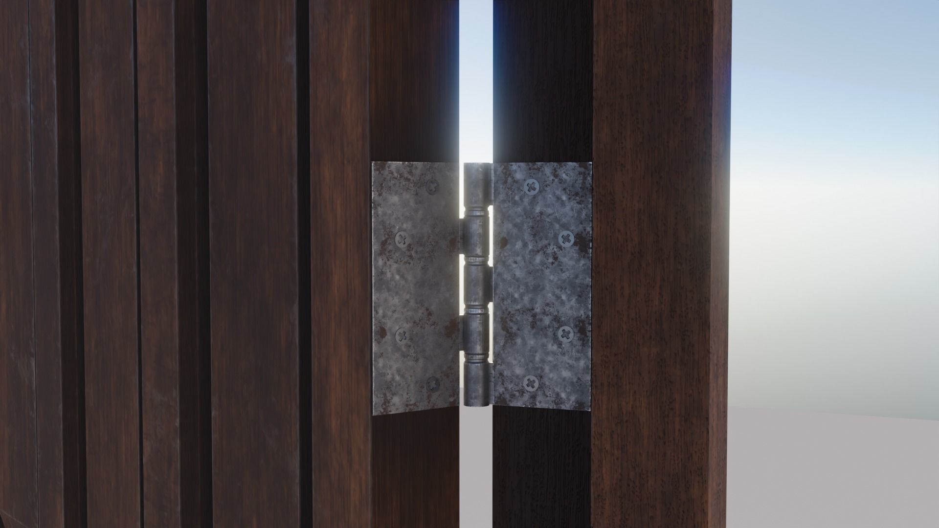 Simple Wooden door with animated 3D model_6
