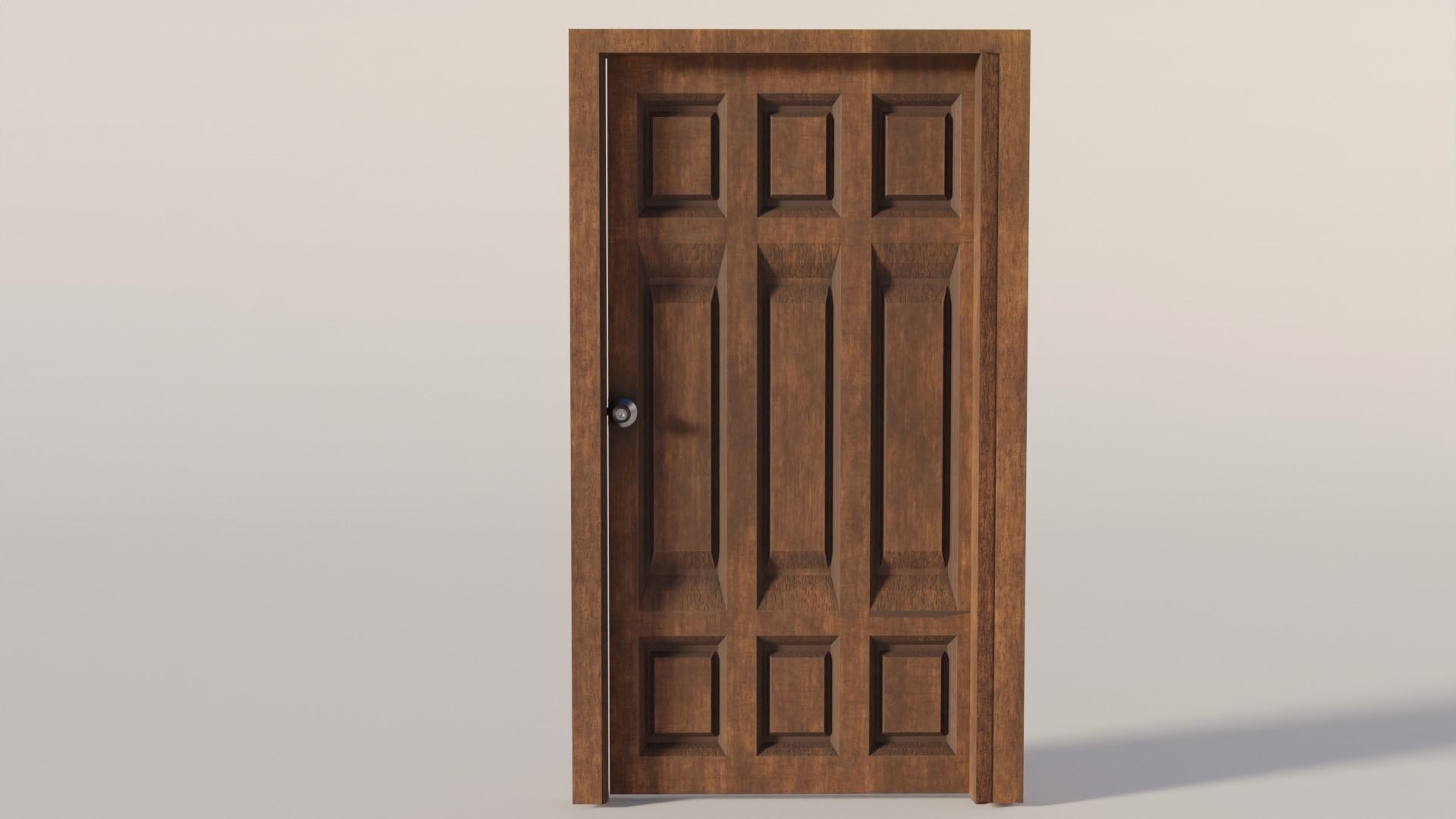 Simple Wooden door with animated 3D model_4